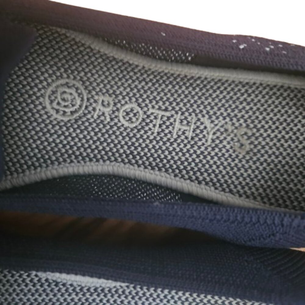 Rothy's The Loafer Pisces Zodiac Navy Silver Metallic Knit Flats Size 7 Rare HTF - Picture 7 of 10